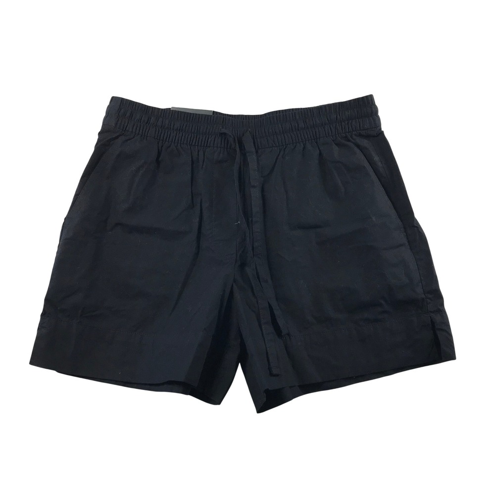 Banana Republic Womens Mid-Rise Drawstring Cotton Shorts Black S 706518-05-1